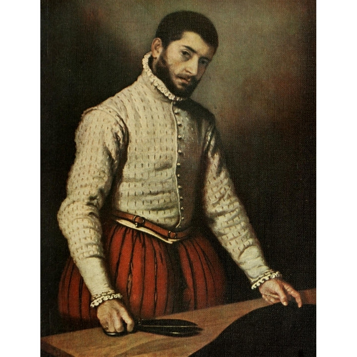 A History of Painting 1911 Portrait of a Tailor Poster Print by Giovanni Battista Moroni Image 1