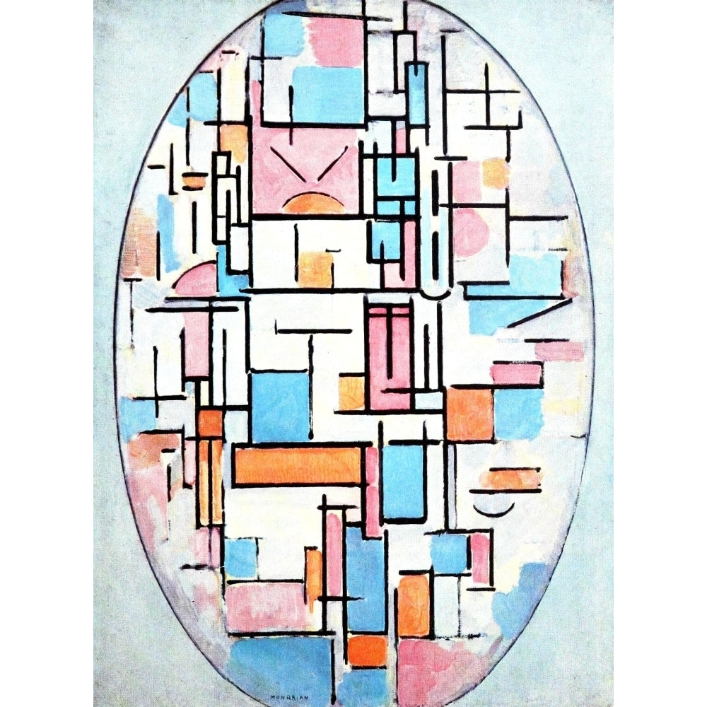 Oval composition with bright colours 1913 Poster Print by Piet Mondrian Image 1