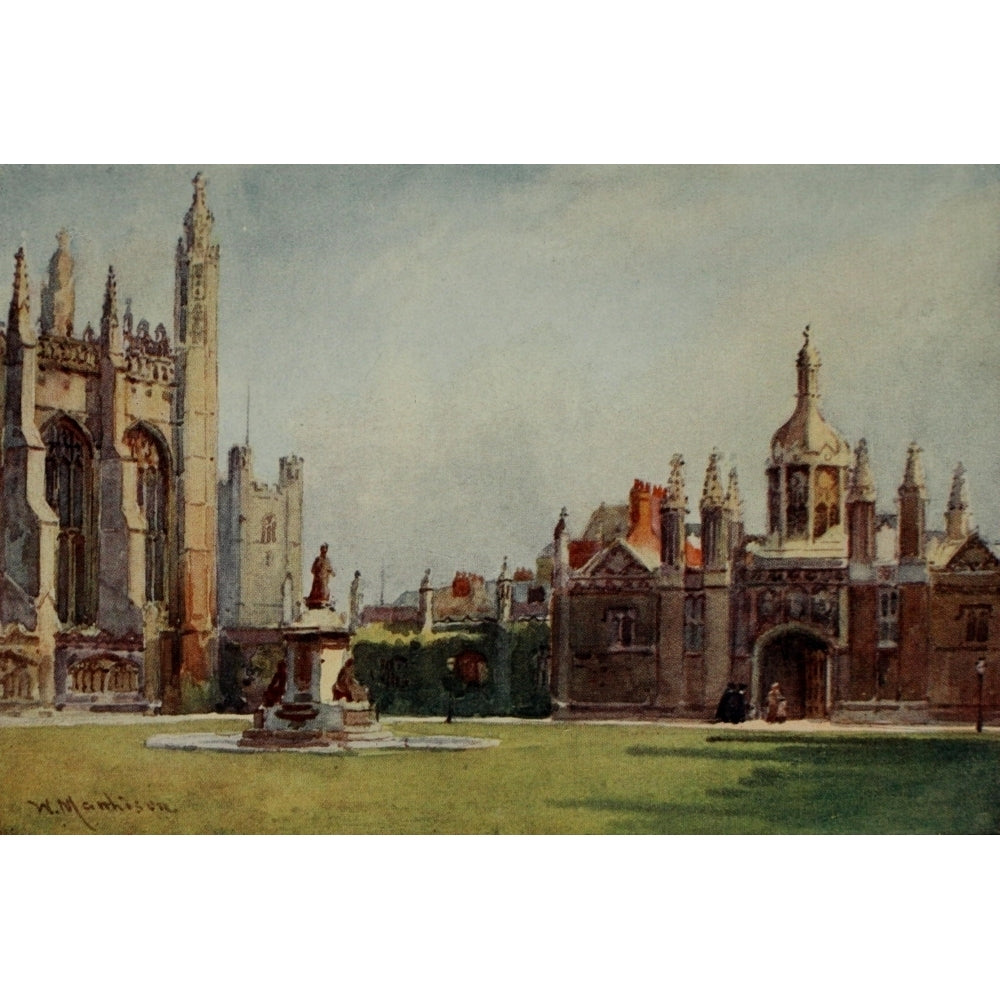 Cambridge 1907 Kings college chapel and entrance court Poster Print by William Matthison Image 2