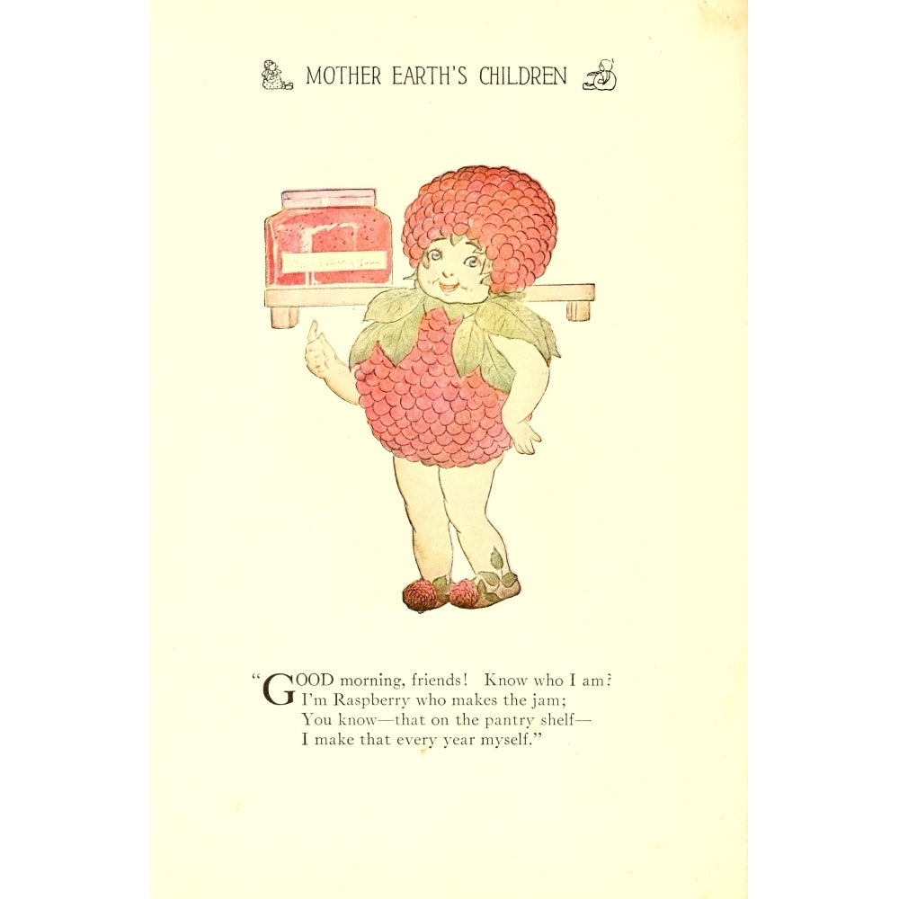 Mother Earths Children 1914 Raspberry Poster Print by M.T. Ross Image 1