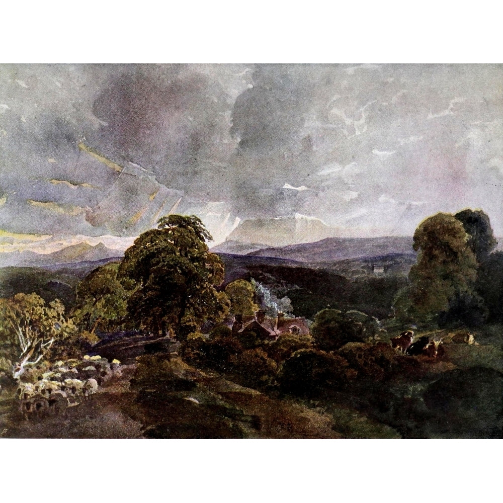 English Landscape Pntng 1903 Sackbridge Hall rr Lowther Poster Print by Peter de Wint Image 1