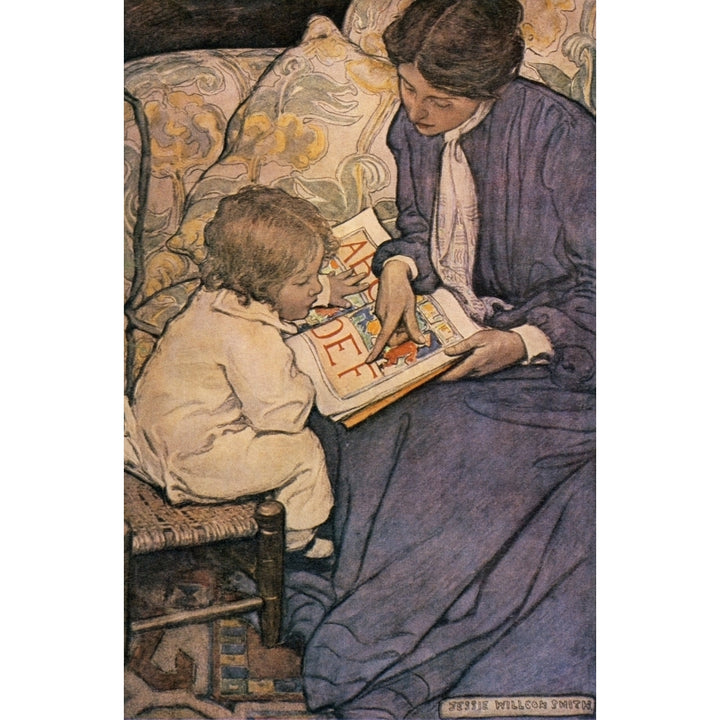 The First Lesson 1904 or 5 Poster Print by Jessie Willcox Smith Image 1