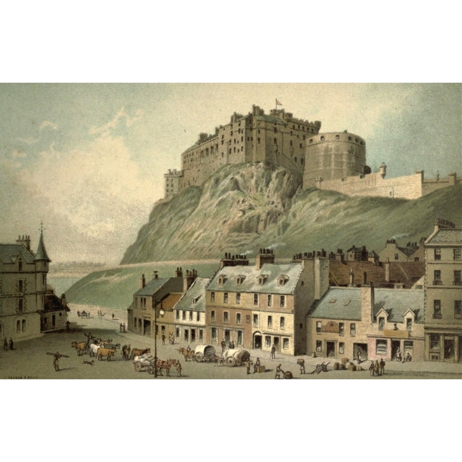 T. Nelson and Sons Souvenir of Scotland 1897 Castle from the Grassmarket Edinburgh Poster Print by T. Nelson and Sons Image 1