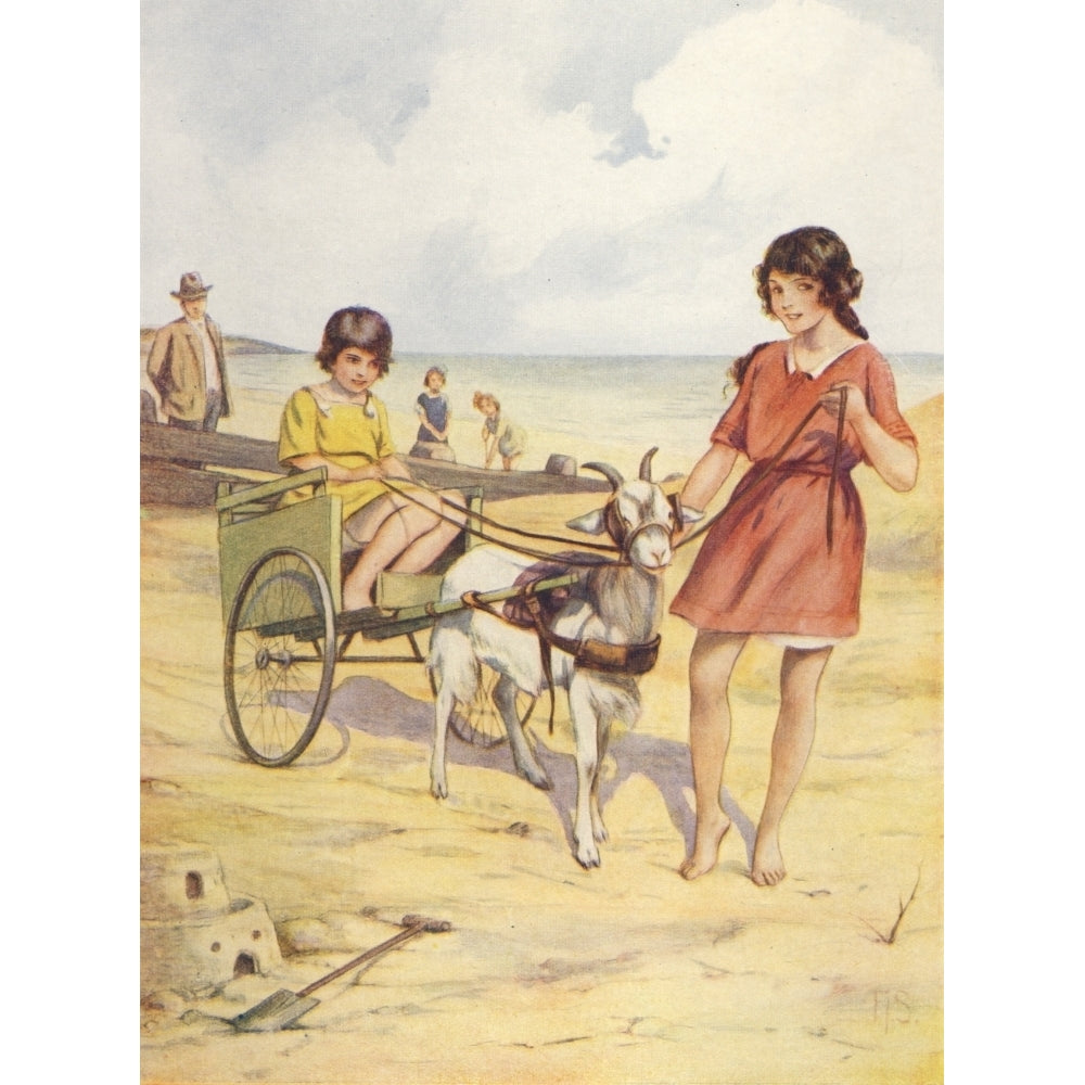 Little Frolic 1925 Goat pulling cart Poster Print by Unknown Image 1