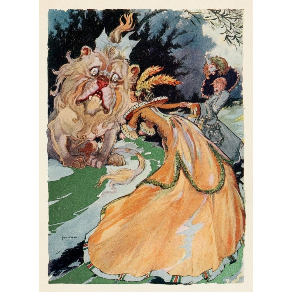 The Emerald City of Oz 1910 Cowardly lion Poster Print by John R. Neill Image 1