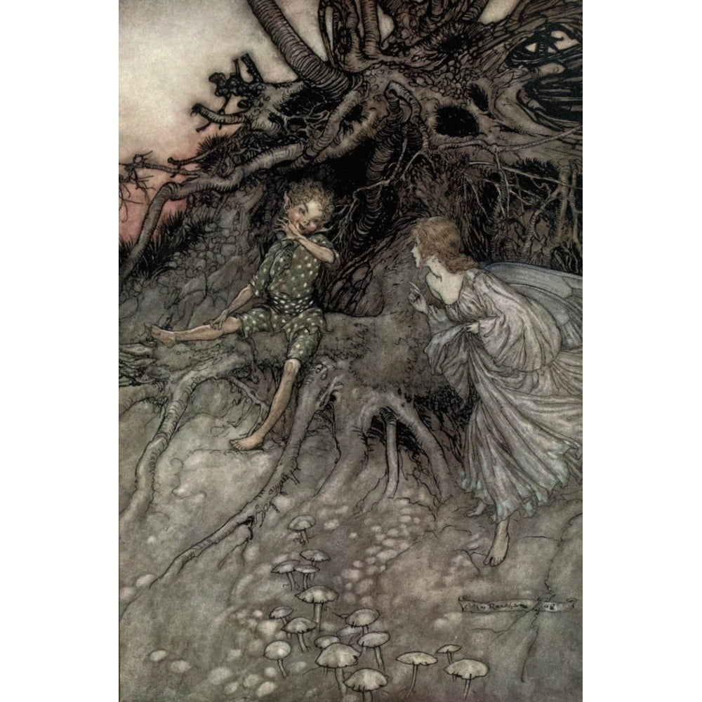 Midsummer Nights Dream 1908 Merry wanderer Poster Print by A. Rackham Image 2