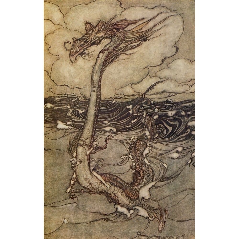 Arthur Rackhams Book of Pictures 1913 The Sea Serpent Poster Print by Arthur Rackham Image 1