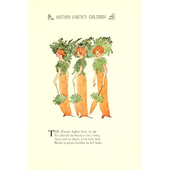 Mother Earths Children 1914 Carrot ladies Poster Print by M.T. Ross Image 2