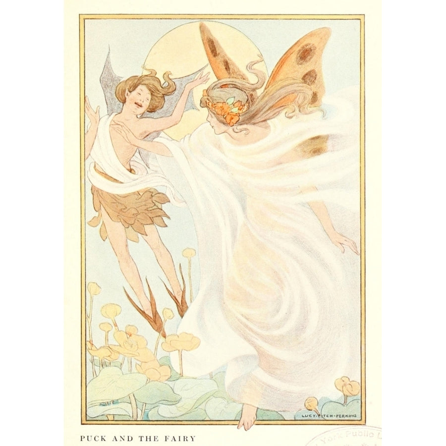 A Midsummer Nights Dream 1907 Puck and the Fairy Poster Print by Lucy Fitch Perkins Image 1