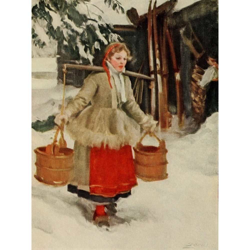 Scribners 48 1910 Swedish girl in costume Poster Print by Anders Zorn Image 1