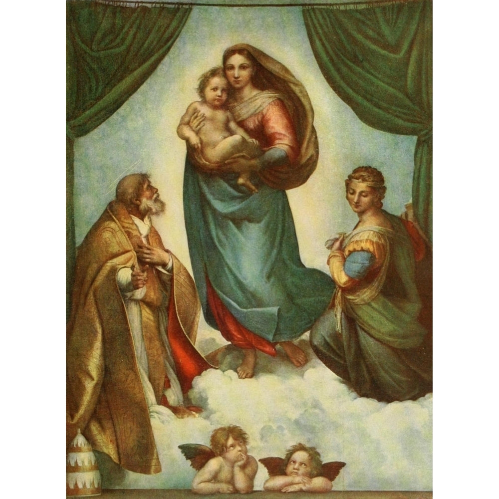 Handbuch der Kunstgeschichte 1912 Sistine Madonna Poster Print by Raphael Image 1