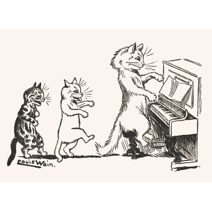 Our Darlings c.1908 Cats at the piano Poster Print by Louis Wain Image 2