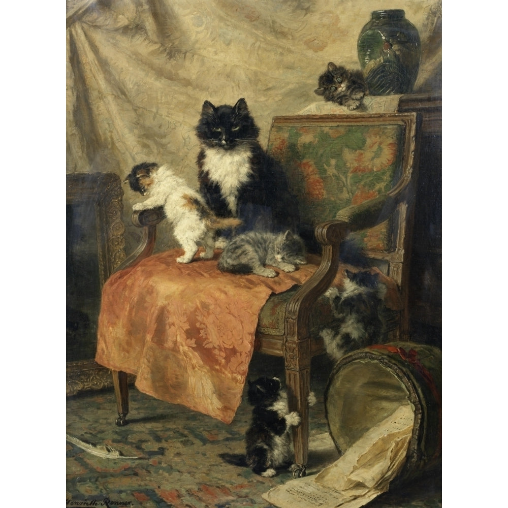 Kittens at play Poster Print by Henriette Ronner-Knip Image 2