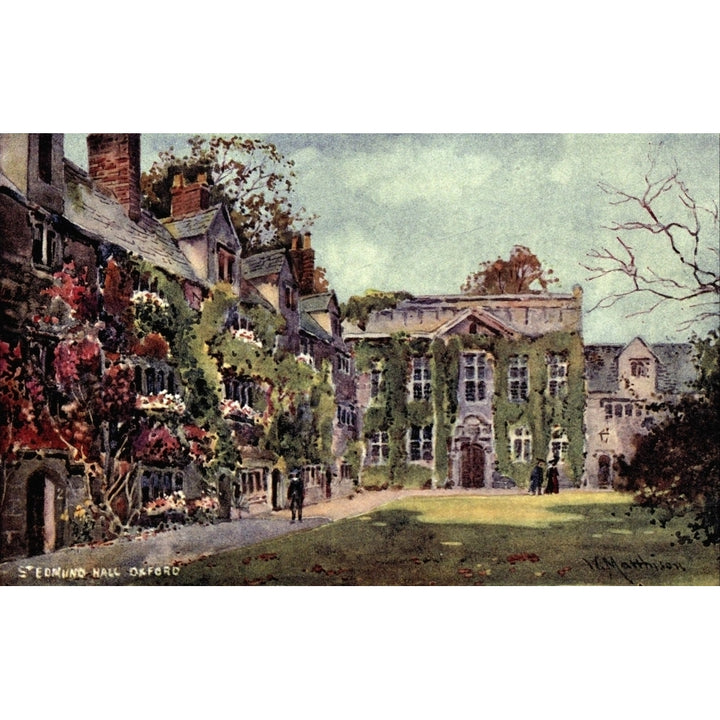 Oxford 1905 St. Edmunds Hall inside quadrangle Poster Print by William Matthison Image 1