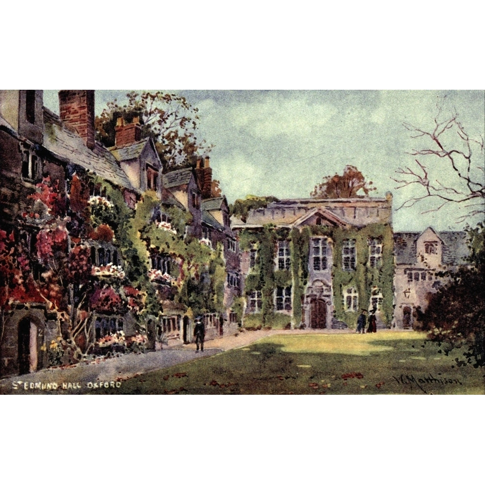 Oxford 1905 St. Edmunds Hall inside quadrangle Poster Print by William Matthison Image 2