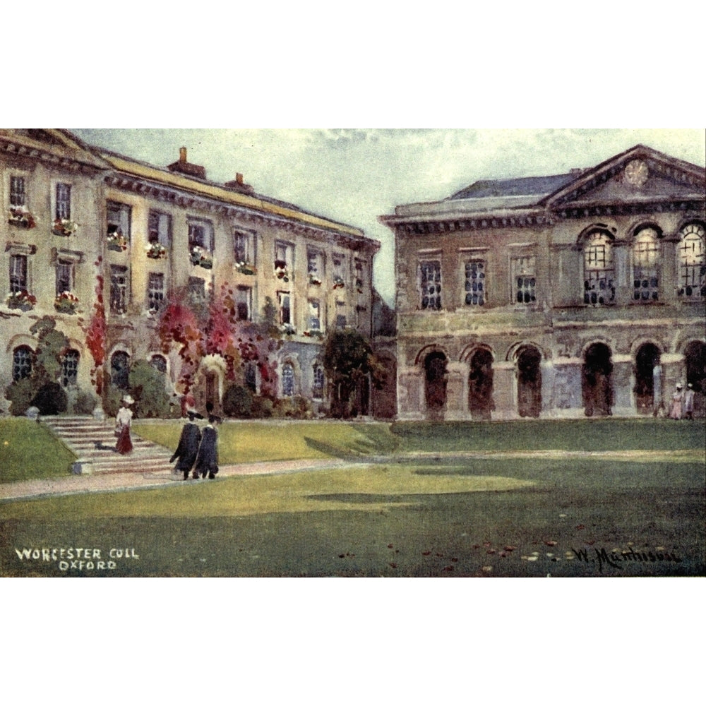 Oxford 1905 Worcester College Poster Print by William Matthison Image 1