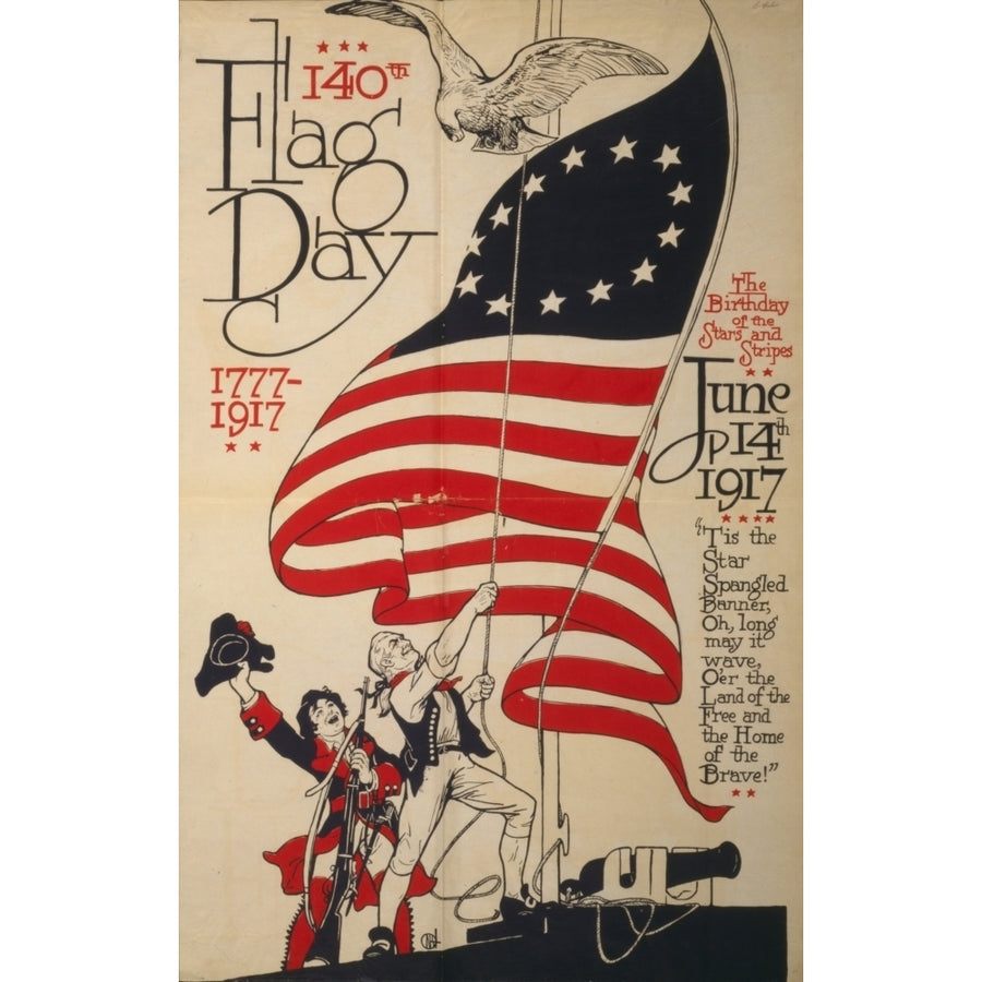 Poster 1917 140th flag day 1777-1917 Poster Print by Unknown Image 1