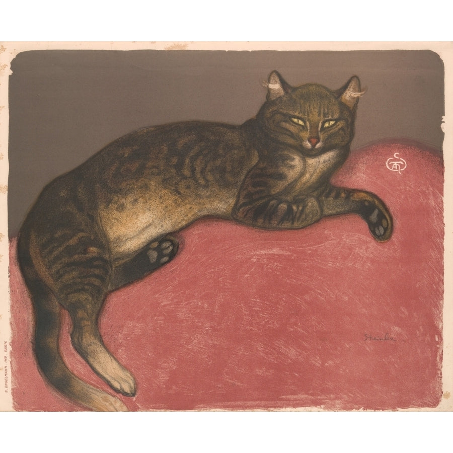 Cat on a Cushion 1909 Poster Print by Th_ophile Steinlen Image 1