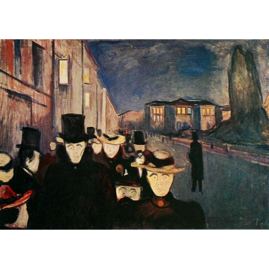 Evening on Karl Johan St Oslo 1892 Poster Print by Edvard Munch Image 1