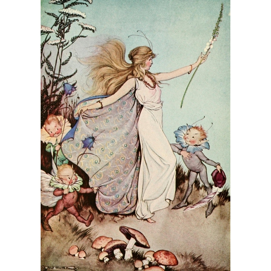 The Book of Elves and Fairies 1918 Mab the mistress fairy Poster Print by Milo Winter Image 1