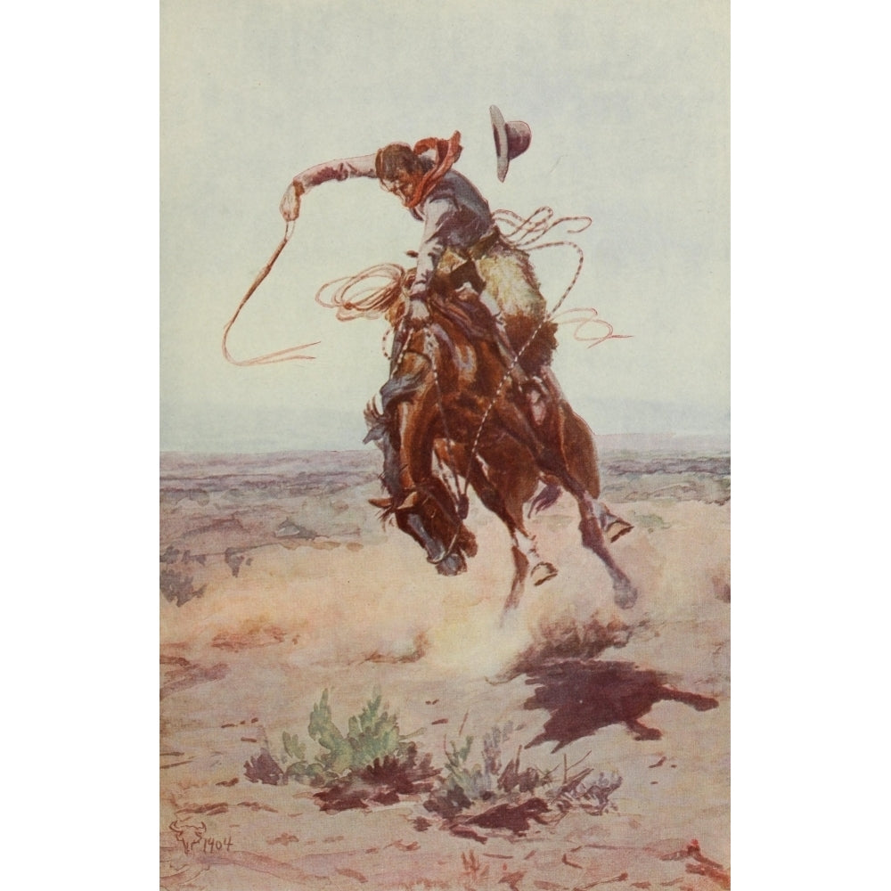 Scribners 37 1905- A Bad Hoss Poster Print by Charles M. Russell Image 1