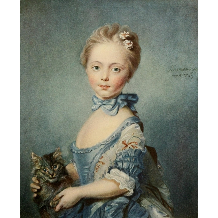 The Connoisseur 2 1902 Girl with cat Poster Print by Jean-Baptiste Perronneau Image 1