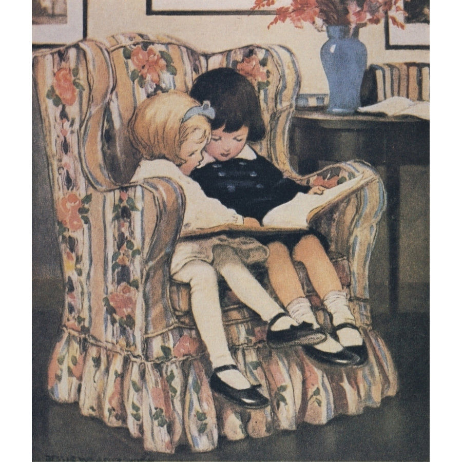 Good Housekeeping Nov 1921 Reading together Poster Print by Jessie Willcox Smith Image 1