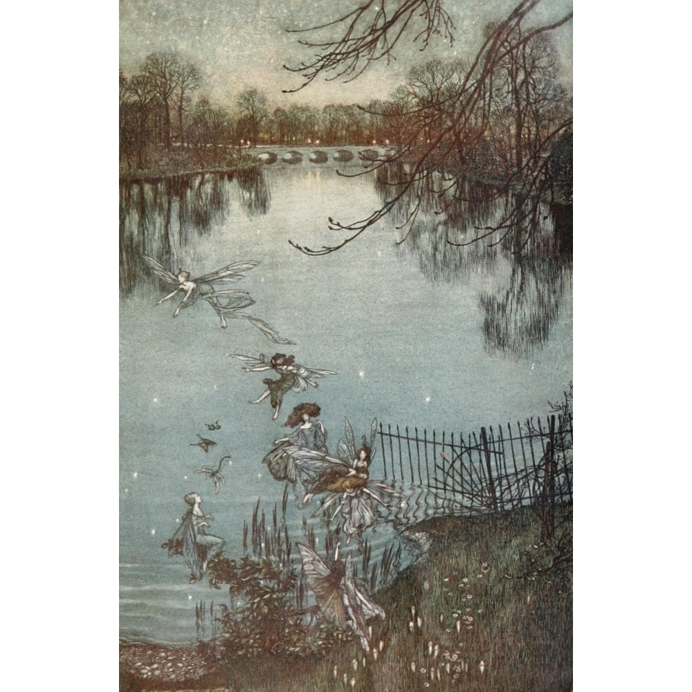 Peter Pan in Kensington Gardens 1912 The fairies by the lake Poster Print by Arthur Rackham Image 2