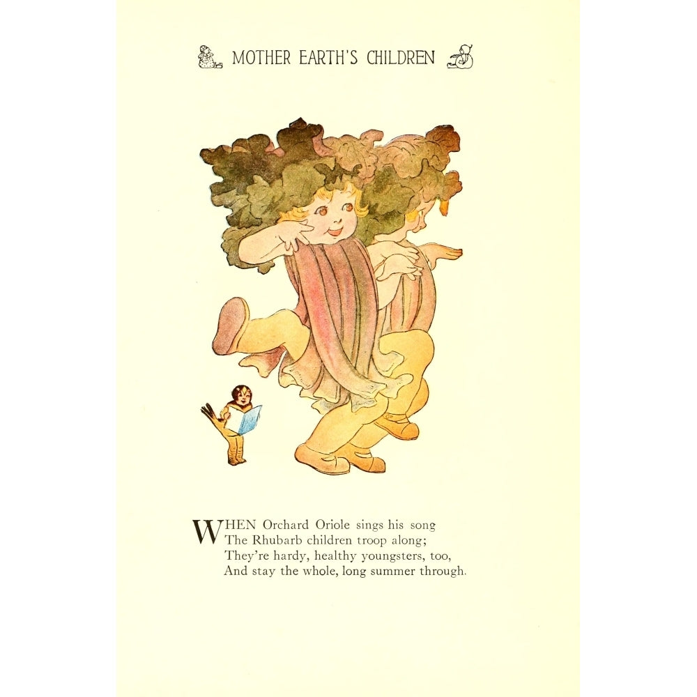 Mother Earths Children 1914 Rhubarb children Poster Print by M.T. Ross Image 1