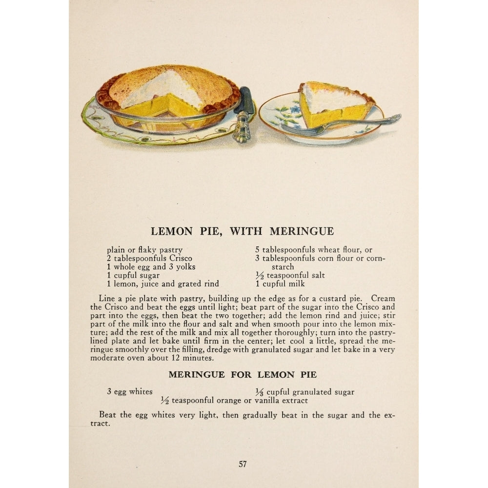 War Time Recipes 1918 Lemon pie with meringue Poster Print by Janet McKenzie Hill Image 2