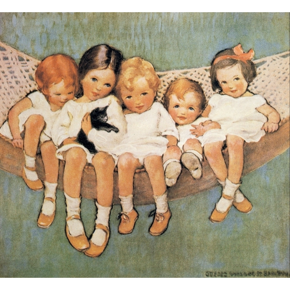 Good Housekeeping Children in hammock Poster Print by Jessie Willcox Smith Image 1