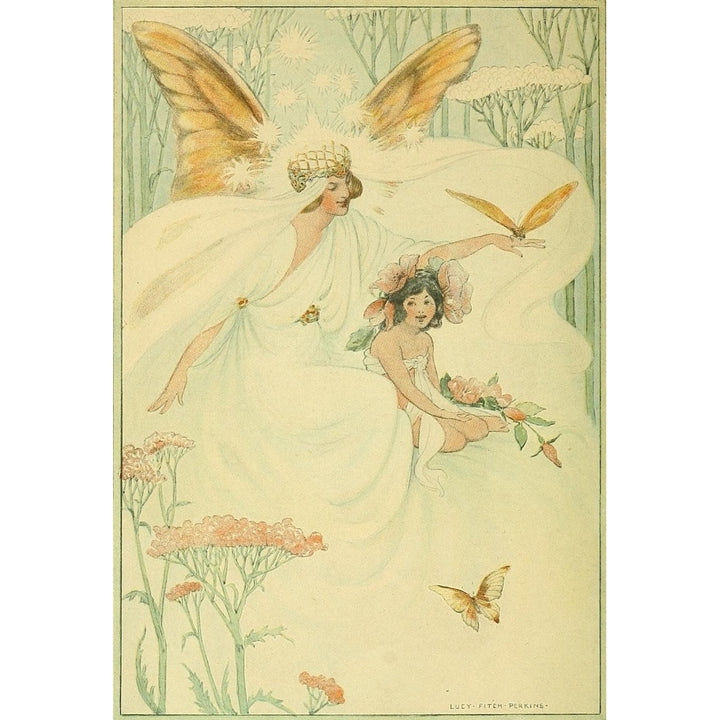 A Midsummer Nights Dream 1907 Titania and Changeling Poster Print by Lucy Fitch Perkins Image 1