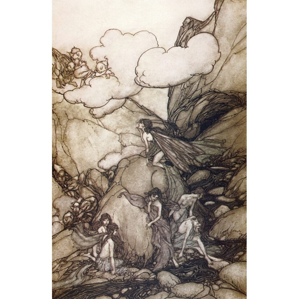 Rip Van Winkle 1905 Spirits in mountains Poster Print by A. Rackham Image 1