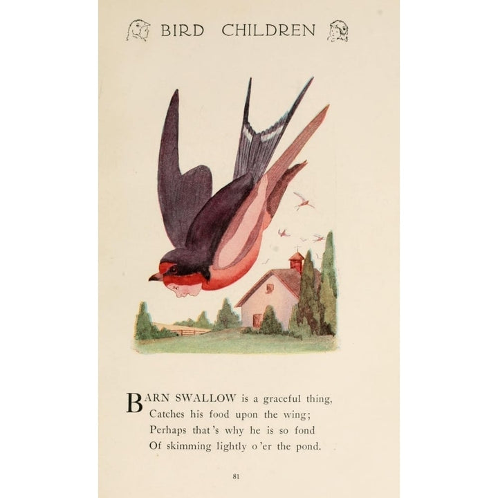 Bird Children 1912 Barn Swallow Poster Print by M.T. Ross Image 1