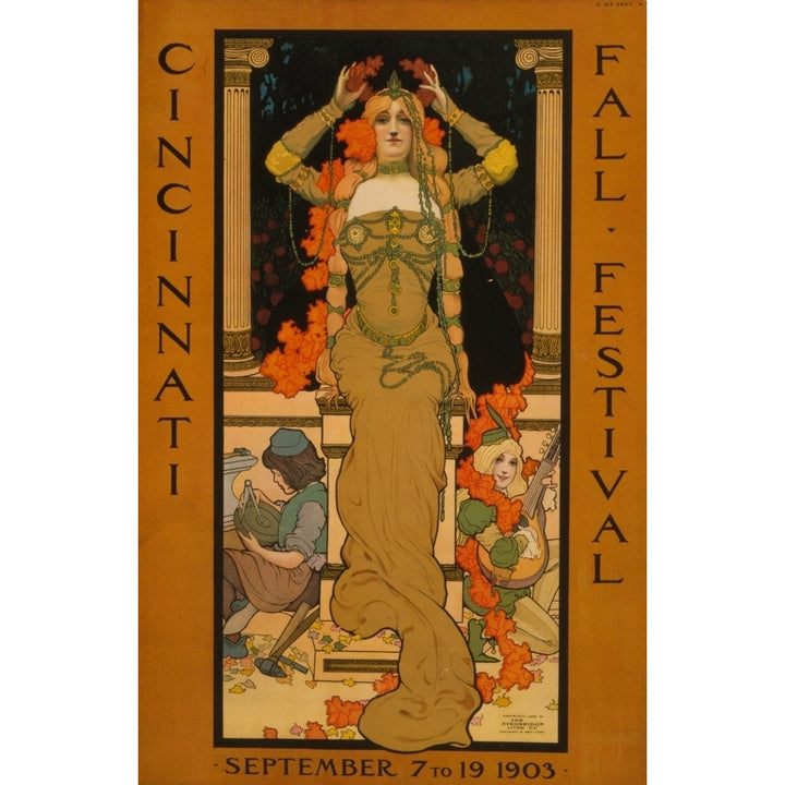 Strobridge and Co. Lith. Cincinnati Fall Festival 1903 Poster Print by Strobridge and Co. Lith. Image 1