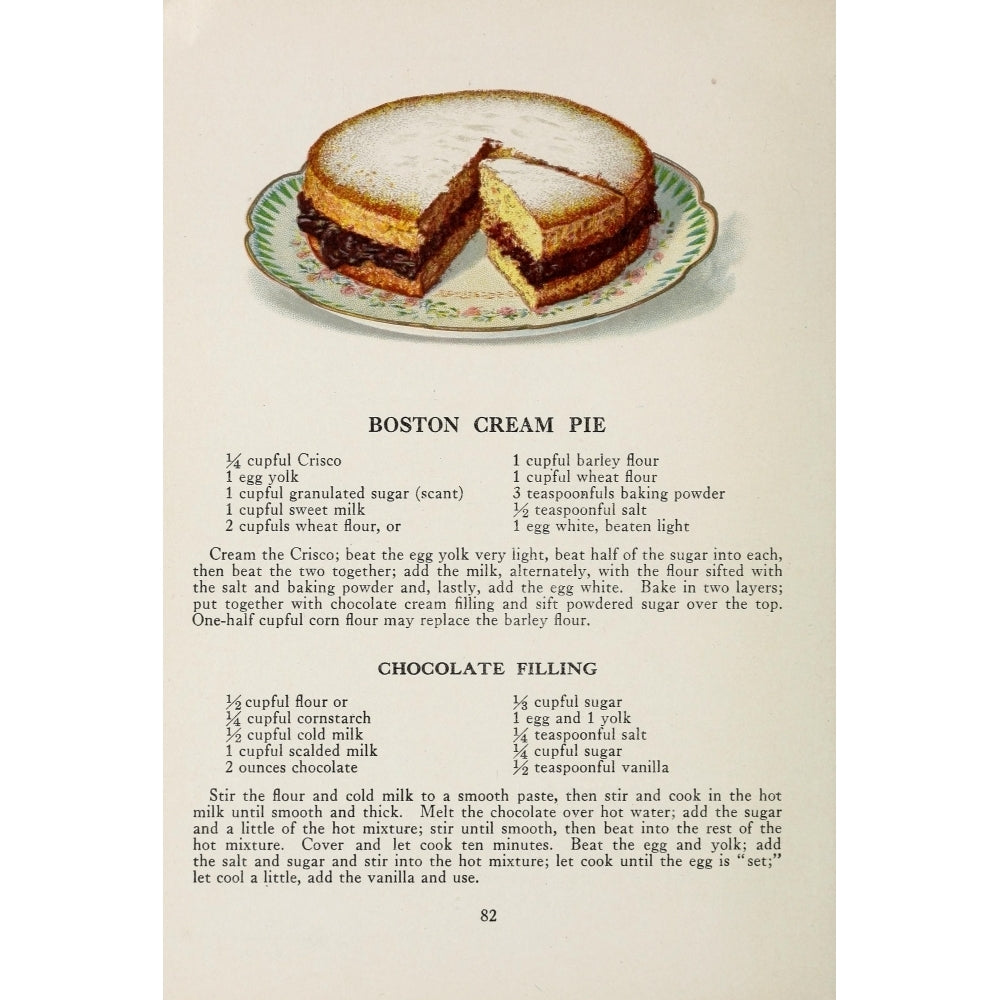 War Time Recipes 1918 Boston Cream Pie Poster Print by Janet McKenzie Hill Image 2