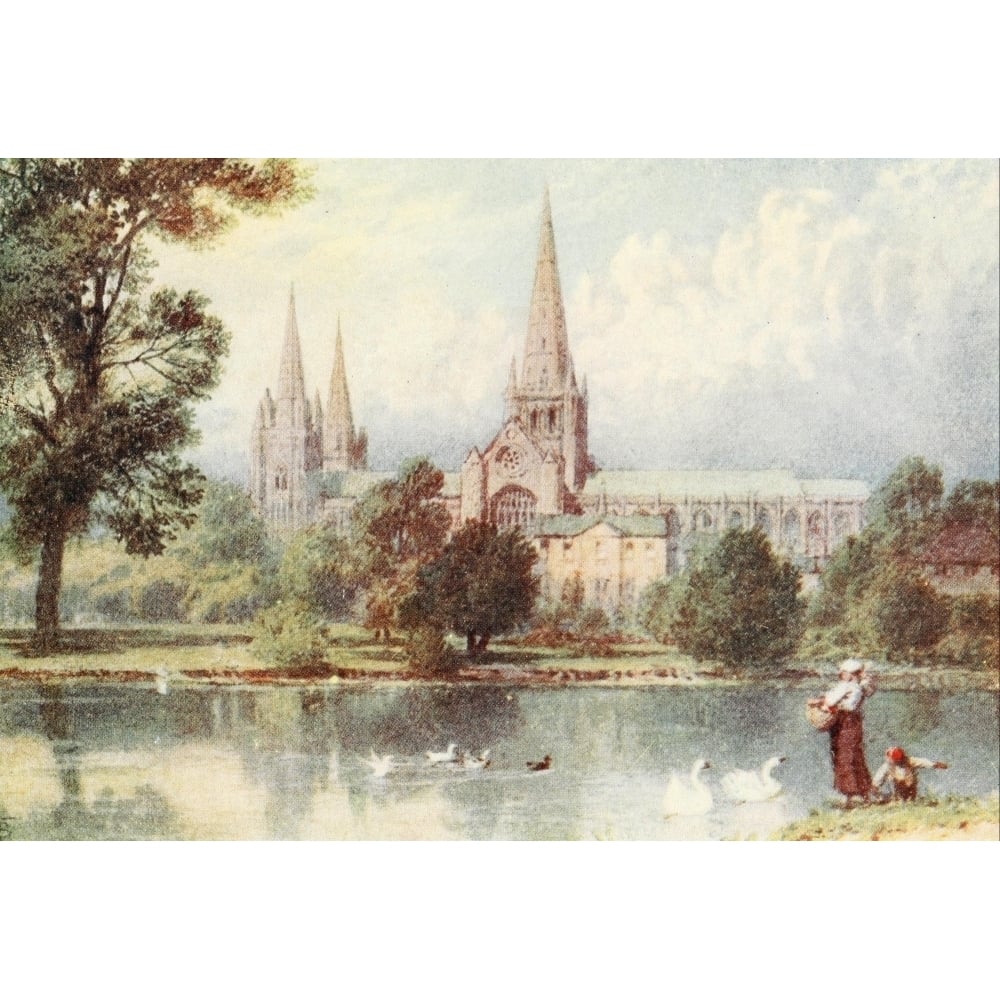 London and Northwestern Railway 1911 Lichfield Cathedral Poster Print by Unknown Image 1