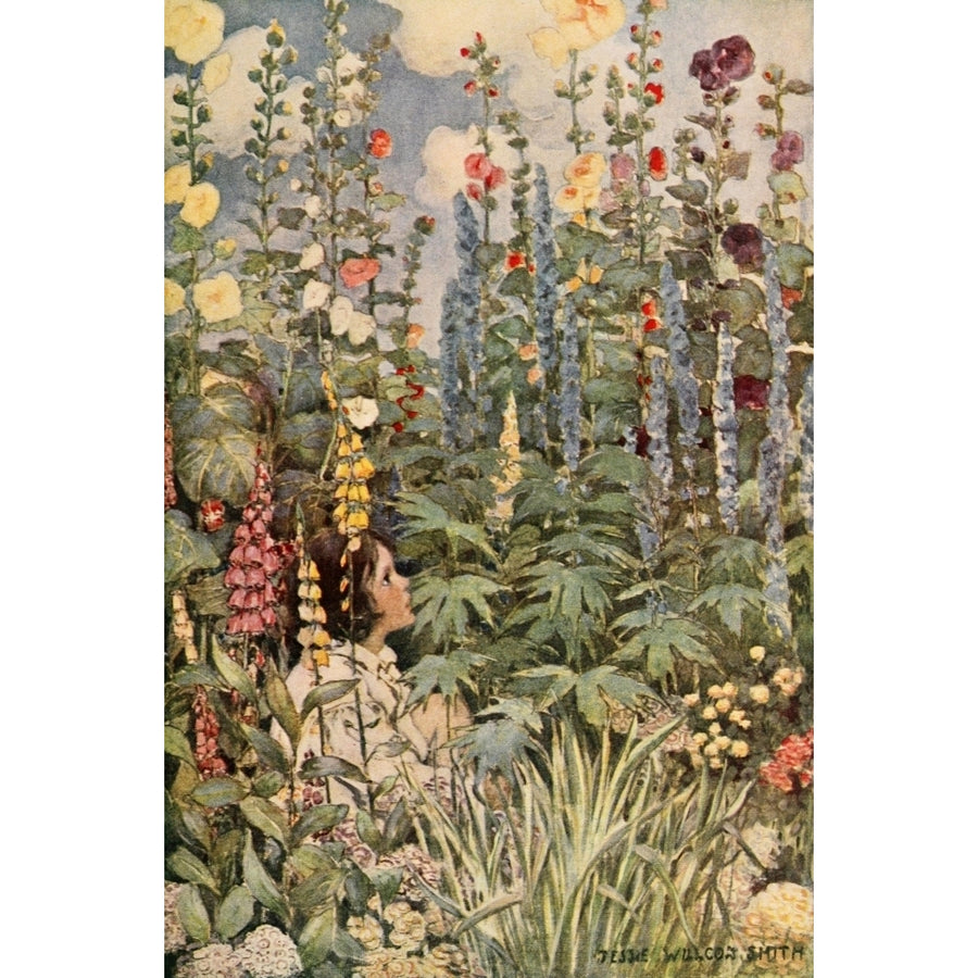 A Childs Garden of Verses 1905 Cottage garden Poster Print by Jessie Willcox Smith Image 1