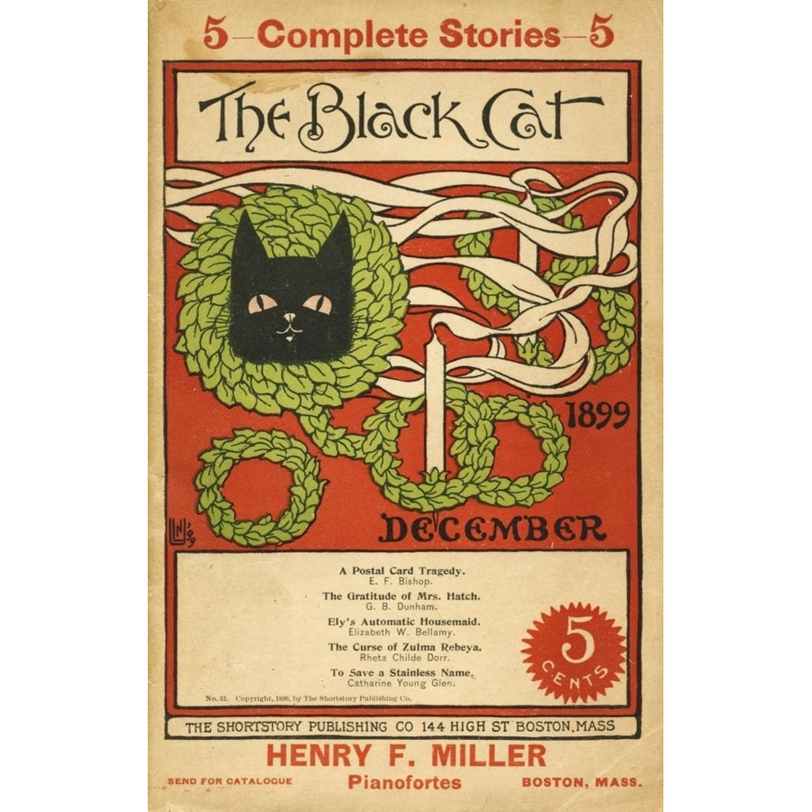 The Black Cat Magazine 1899 Cover Poster Print by Unknown Image 1