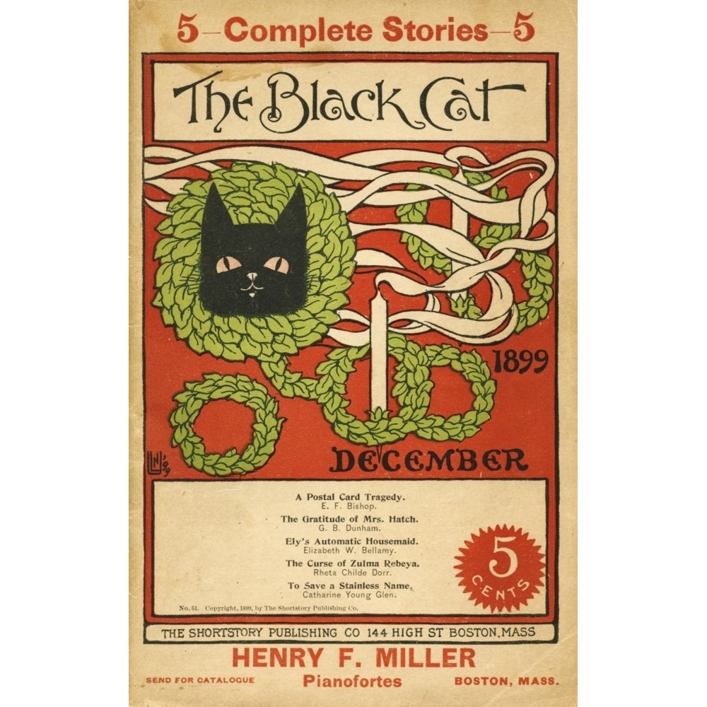 The Black Cat Magazine 1899 Cover Poster Print by Unknown Image 2