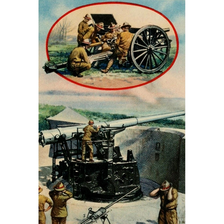 The Army and Navy of the US 1917 Field and Coast Artillery Poster Print by Unknown Image 1