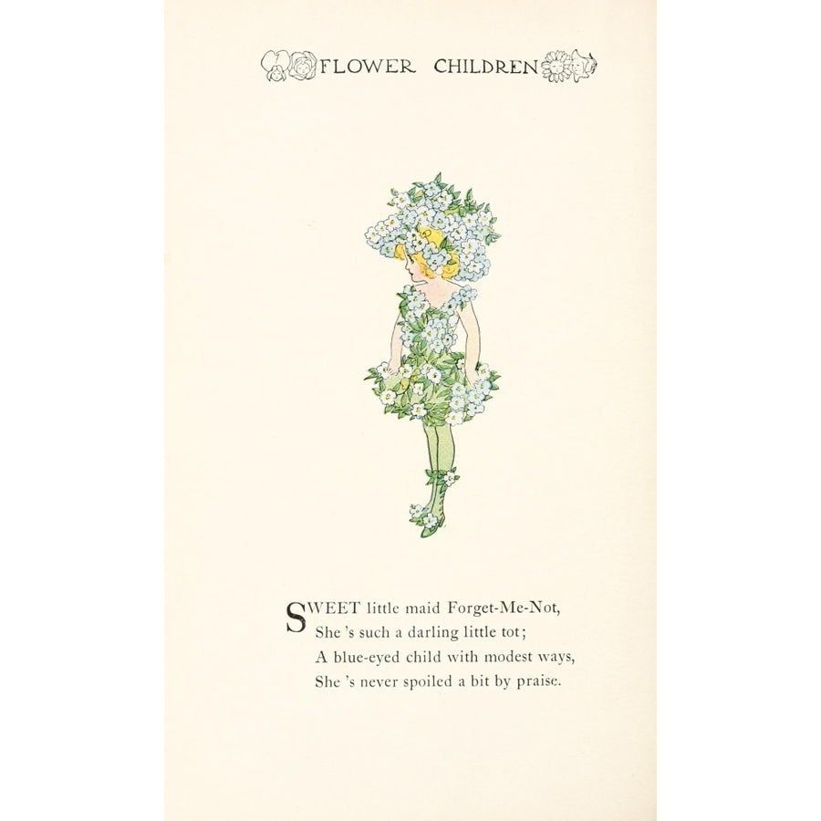 Flower Children 1910 Forget-me-not Poster Print by M.T. Ross Image 1