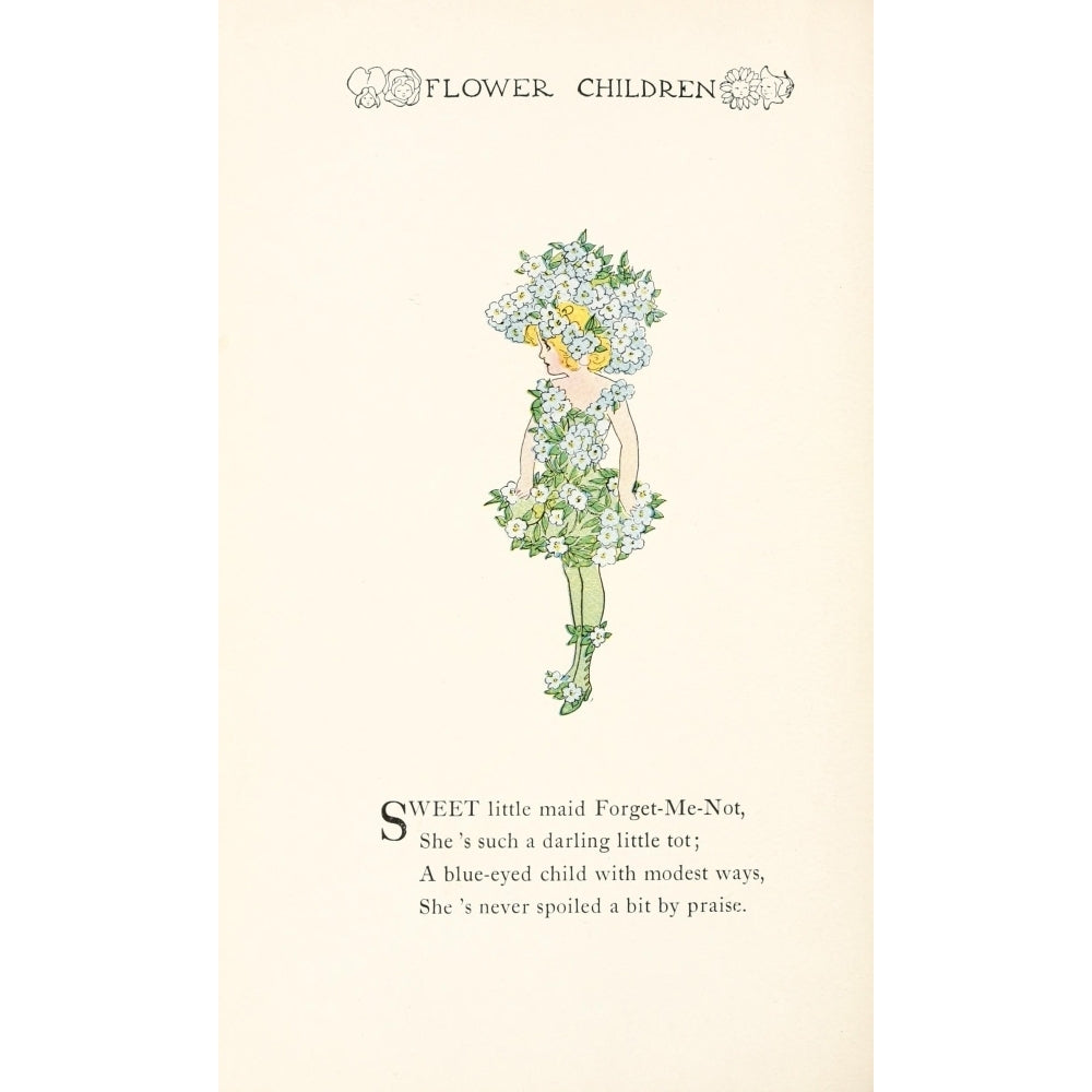 Flower Children 1910 Forget-me-not Poster Print by M.T. Ross Image 2