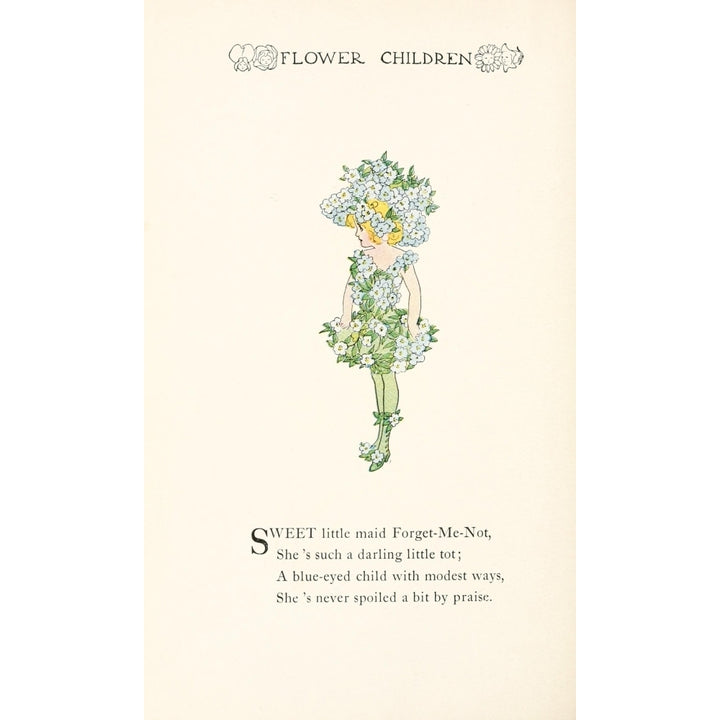 Flower Children 1910 Forget-me-not Poster Print by M.T. Ross Image 2