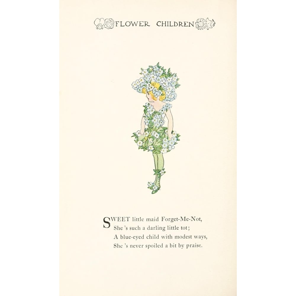 Flower Children 1910 Forget-me-not Poster Print by M.T. Ross Image 1