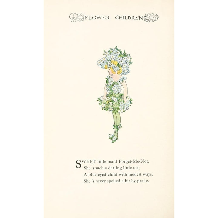 Flower Children 1910 Forget-me-not Poster Print by M.T. Ross Image 1