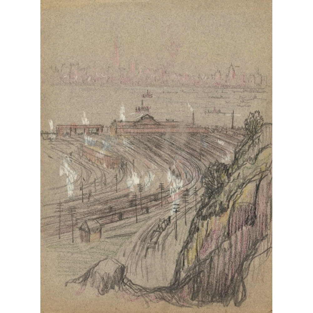 Drawing c.1909 Weehawken Poster Print by Joseph Pennell Image 2