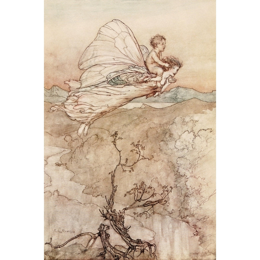 A Midsummer Nights Dream 1908 Her fairy sent Poster Print by Arthur Rackham Image 1