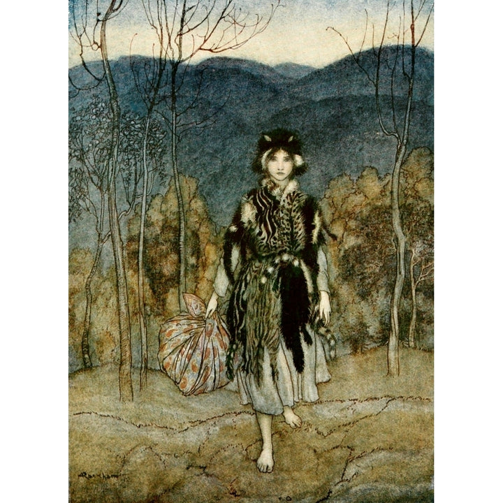 English Fairy Tales 1927 Catskin Poster Print by A. Rackham Image 1