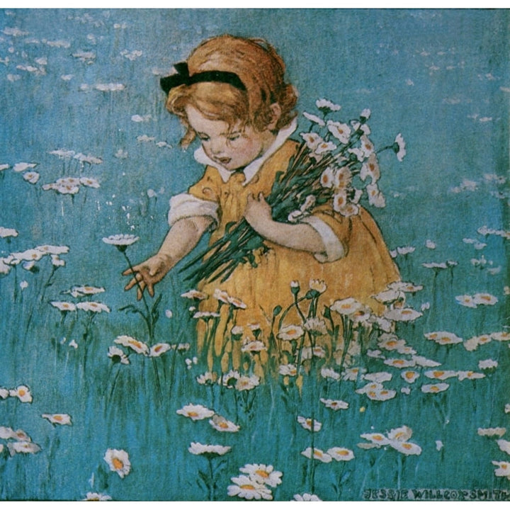 Good Housekeeping May 1928 Picking daisies Poster Print by Jessie Willcox Smith Image 1